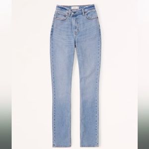 Abercrombie & Fitch The 90s Slim Straight Ultra High Rise Criss-Cross Waistband
